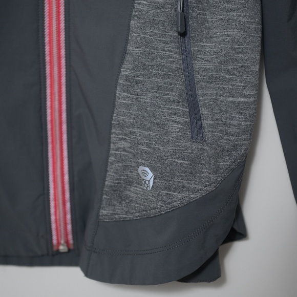 Mountain Hardwear Women’s Sz S Mighty Power Hybrid Jacket Windbreaker Gray/Pink - Picture 3 of 7